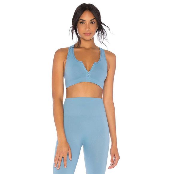 Morgan Stewart Sport Shooner Front Zip Sports Bra - Picture 1 of 6